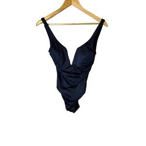 Tahari Plunge V-Wire One Piece Swimsuit‎ Women’s M NWOT Hygienic Liner In Place